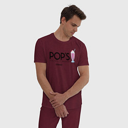 Пижама хлопковая мужская POPS, цвет: меланж-бордовый — фото 2