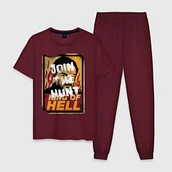 Пижама хлопковая мужская King Of Hell, цвет: меланж-бордовый