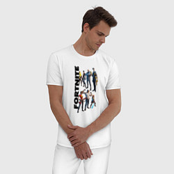 Пижама хлопковая мужская Fortnite, цвет: белый — фото 2