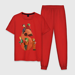 Пижама хлопковая мужская SOUTH PARK, цвет: красный