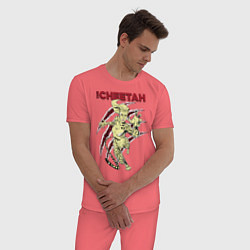 Пижама хлопковая мужская The Cheetah, цвет: коралловый — фото 2