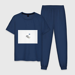 Пижама хлопковая мужская SUBARU, цвет: тёмно-синий