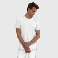 Пижама хлопковая мужская SLIPKNOT НА СПИНЕ, цвет: белый — фото 2