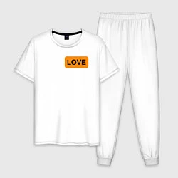 Пижама хлопковая мужская True Love, цвет: белый