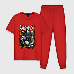 Пижама хлопковая мужская Slipknot, цвет: красный