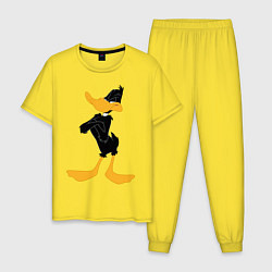 Пижама хлопковая мужская Даффи Дак, цвет: желтый