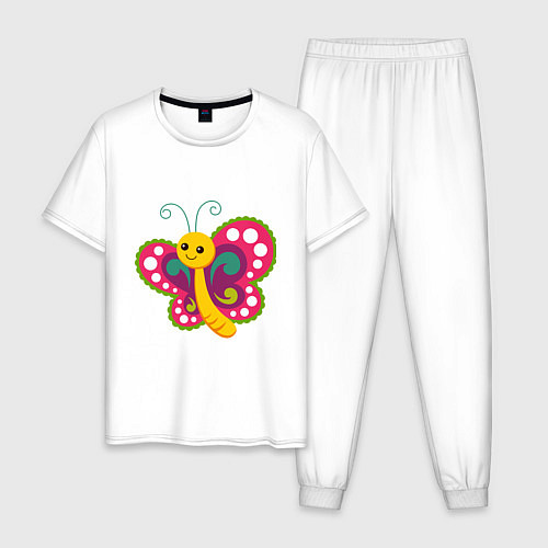 Мужская пижама Бабочка / Белый – фото 1