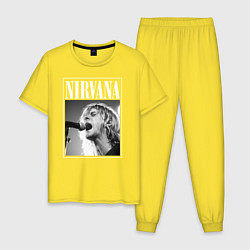 Пижама хлопковая мужская NIRVANA, цвет: желтый