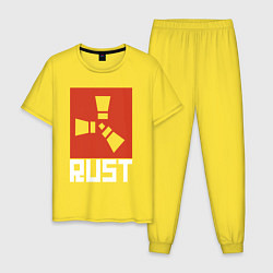 Пижама хлопковая мужская RUST, цвет: желтый