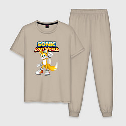 Пижама хлопковая мужская Sonic, цвет: миндальный