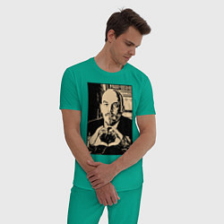 Пижама хлопковая мужская Ленин Oko, цвет: зеленый — фото 2