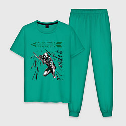 Пижама хлопковая мужская Arrow, цвет: зеленый