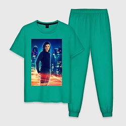 Пижама хлопковая мужская Cisco Ramon, цвет: зеленый