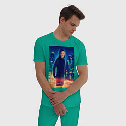 Пижама хлопковая мужская Cisco Ramon, цвет: зеленый — фото 2