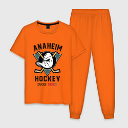 Пижама хлопковая мужская ANAHEIM DUCKS, цвет: оранжевый