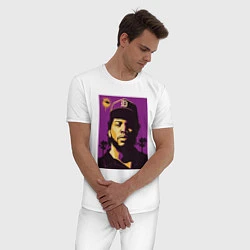 Пижама хлопковая мужская Ice Cube, цвет: белый — фото 2