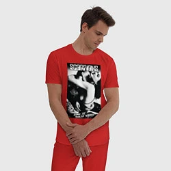 Пижама хлопковая мужская Scorpions, цвет: красный — фото 2