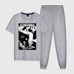 Пижама хлопковая мужская Scorpions, цвет: меланж