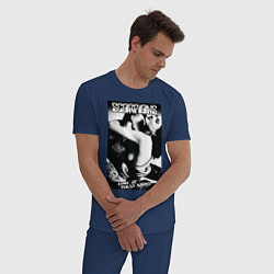 Пижама хлопковая мужская Scorpions, цвет: тёмно-синий — фото 2