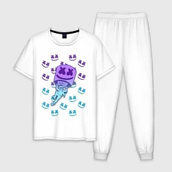 Пижама хлопковая мужская Fortnite,Marshmello, цвет: белый