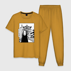 Пижама хлопковая мужская No-Face Spirited Away Ghibli, цвет: горчичный