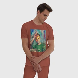 Пижама хлопковая мужская Sheldon Cooper, цвет: кирпичный — фото 2