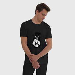 Пижама хлопковая мужская Тоторо, цвет: черный — фото 2