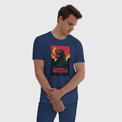 Мужская пижама Godzilla / Тёмно-синий – фото 3