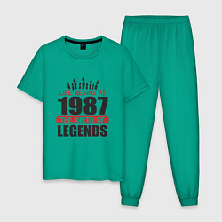 Пижама хлопковая мужская 1987 - рождение легенды, цвет: зеленый
