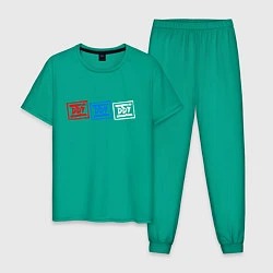 Пижама хлопковая мужская ДДТ Z, цвет: зеленый