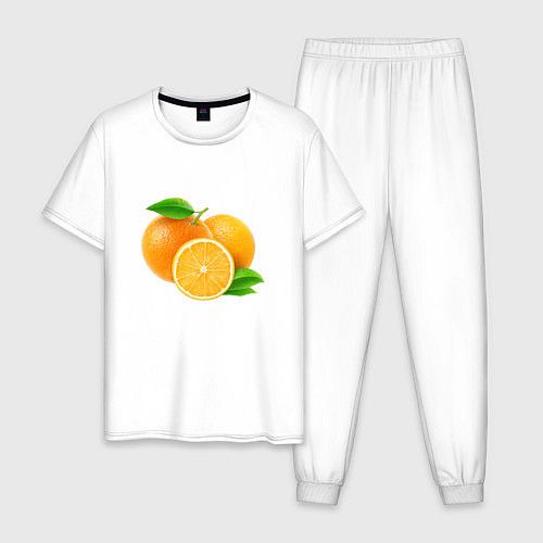 Мужская пижама Апельсины / Белый – фото 1