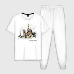 Пижама хлопковая мужская Москва, Россия, цвет: белый