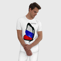 Пижама хлопковая мужская Россия, цвет: белый — фото 2