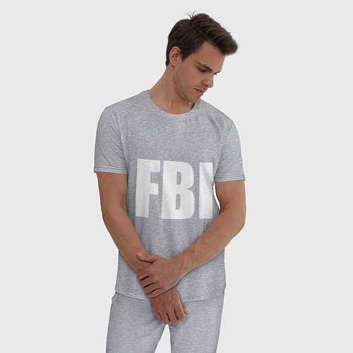 Мужская пижама FBI / Меланж – фото 3