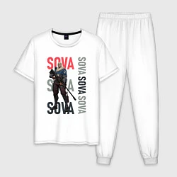 Пижама хлопковая мужская Valorant Sova, цвет: белый