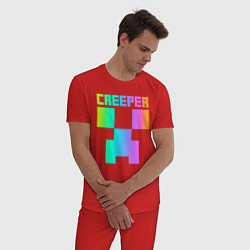 Пижама хлопковая мужская MINECRAFT CREEPER, цвет: красный — фото 2