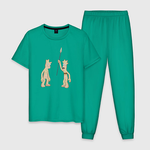 Мужская пижама Глиняные дети Рика / Зеленый – фото 1