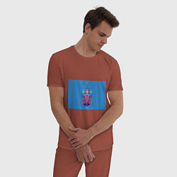 Пижама хлопковая мужская MERA, цвет: кирпичный — фото 2