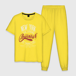 Пижама хлопковая мужская Городские легенды Нью-Йорка, цвет: желтый