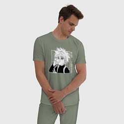 Пижама хлопковая мужская Killua Hunter x Hunter Киллуа, цвет: авокадо — фото 2