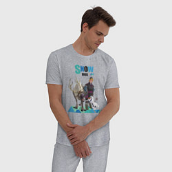 Пижама хлопковая мужская Snow Bros цвета меланж — фото 2