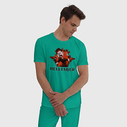 Пижама хлопковая мужская Helltaker, цвет: зеленый — фото 2