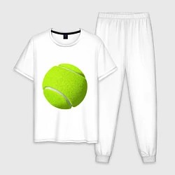 Пижама хлопковая мужская Теннис, цвет: белый