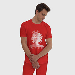 Пижама хлопковая мужская Медуза Горгона, цвет: красный — фото 2