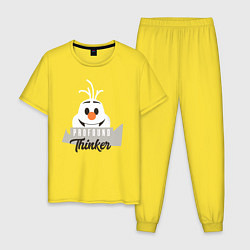 Пижама хлопковая мужская Frofound Thinker цвета желтый — фото 1