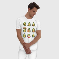 Пижама хлопковая мужская Life Avocado, цвет: белый — фото 2
