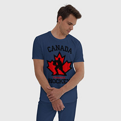 Пижама хлопковая мужская Canada Hockey, цвет: тёмно-синий — фото 2