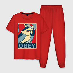 Пижама хлопковая мужская Trixie OBEY, цвет: красный