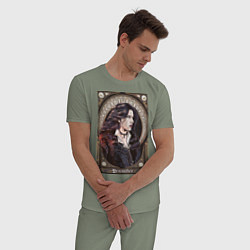 Пижама хлопковая мужская The Witcher, Yennefer, цвет: авокадо — фото 2