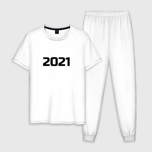Мужская пижама 2021 - новый год / Белый – фото 1